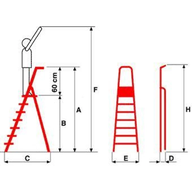 Vendita online Scala 7 gradini compresa pedana modello Quadra